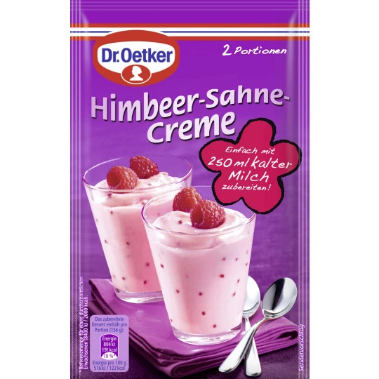 Dr. Oetker Himbeer-Sahne Creme 62G 1 Dr. Oetker Himbeer-Sahne Creme 62G