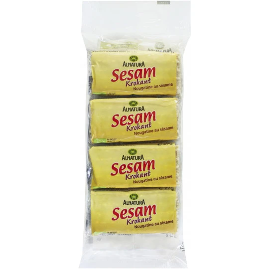 Bio Sesam-Krokant-Riegel 4ST 108G 1 Bio Sesam-Krokant-Riegel 4ST 108G