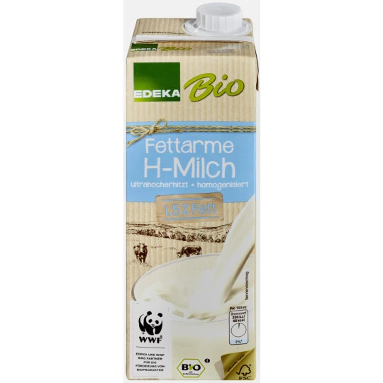 Bio Fettarme H-Milch 1,5% 1L 1 Bio Fettarme H-Milch 1,5% 1L