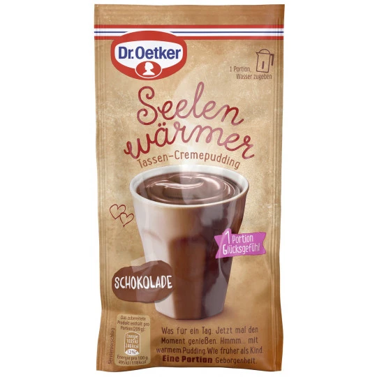 Dr. Oetker Seelenwärmer Tassen-Cremepudding Schokolade 59G 1 Dr. Oetker Seelenwärmer Tassen-Cremepudding Schokolade 59G