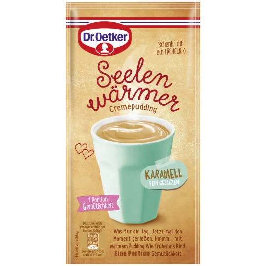 Dr. Oetker Seelenwärmer Tassen-Cremepudding Karamell 58G 1 Dr. Oetker Seelenwärmer Tassen-Cremepudding Karamell 58G