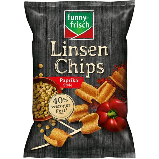 Frisch Linsen Chips Paprika Style 90G 1 Frisch Linsen Chips Paprika Style 90G