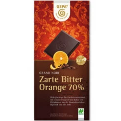 Fairtrade Grand Noir Orange Bio Schokolade 70% Cacao 100G